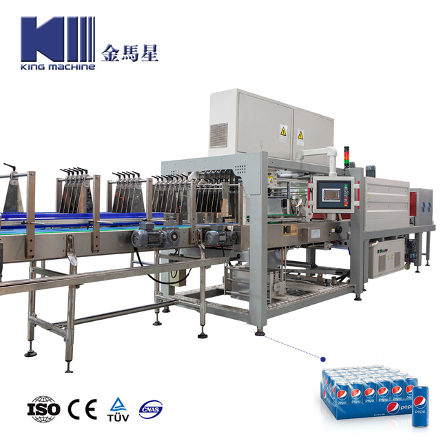 Automatic PE Film Shrink Wrapping Machine With Half Tray For Aluminum Cans