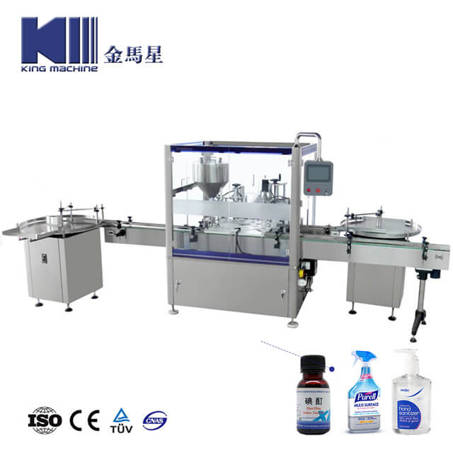 Iodine Disinfectant Spray Automatic Washing Sanitizer Filling Sealing Machine Line