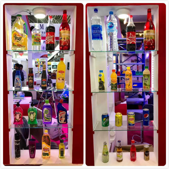 exhibition of various bottles
